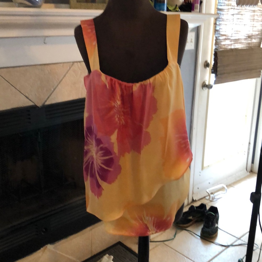Access yellow tank blouse